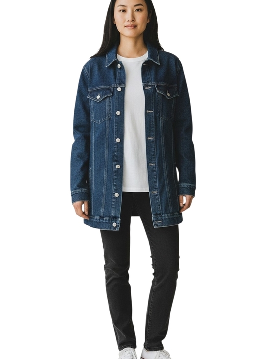 Jackets & Blazers - Classic Long Dark Indigo Denim Jacket